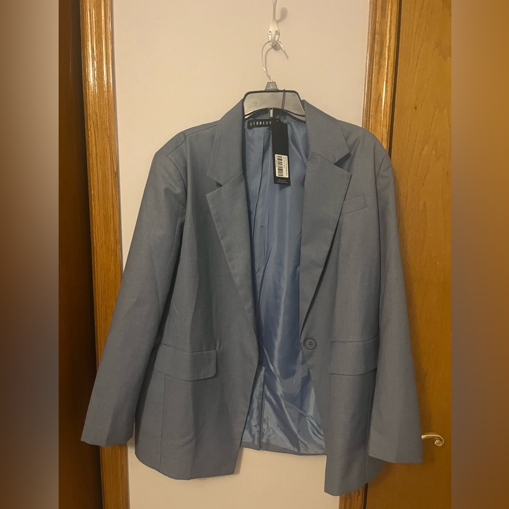 Princess Polly Blue Oversized Blazer Size 4